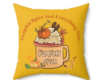 Coffee Pillow, Cute Fall Pillow, Gift for Coffee Lover