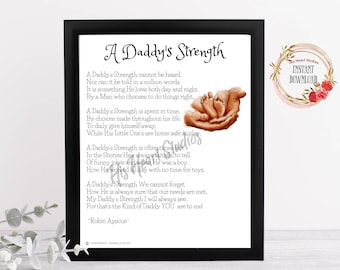 Father's Day Poem, Daddy Poem, Gift for Dad. Birthday Gift for Dad, Gift from Child, Dad Gift