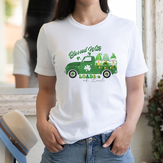 Irish Three Green Gnome Truck Shamrock St Patricks Day Gift T-Shirt Irish Three Green Gnome Truck Shamrock St Patricks Day Gift T-Shirt