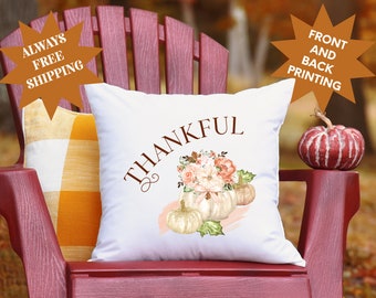 Fall Pillow, Cute Fall Pillow, Thankful Pillow, Fall Lovers Gift, Christmas Gift