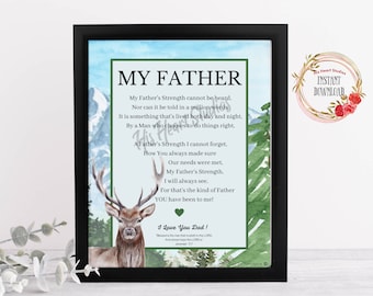Father's Day Poem, Hunting Dad Gift, Gift for Father's Day, Birthday Gift for Dad, Poem for Dad
