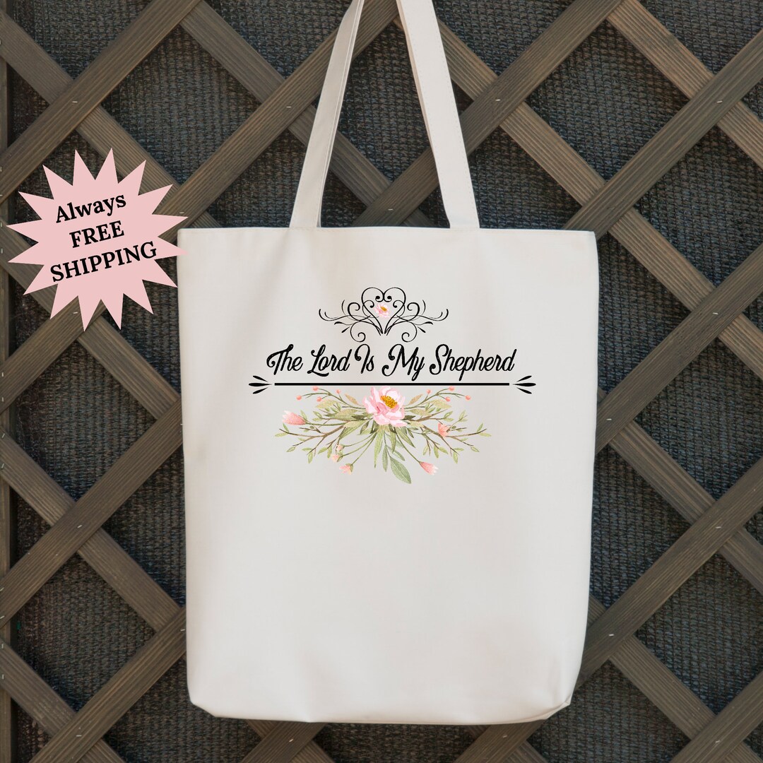 Psalm 23 Canvas Tote Bag Organic Canvas Tote Bag Christian - Etsy