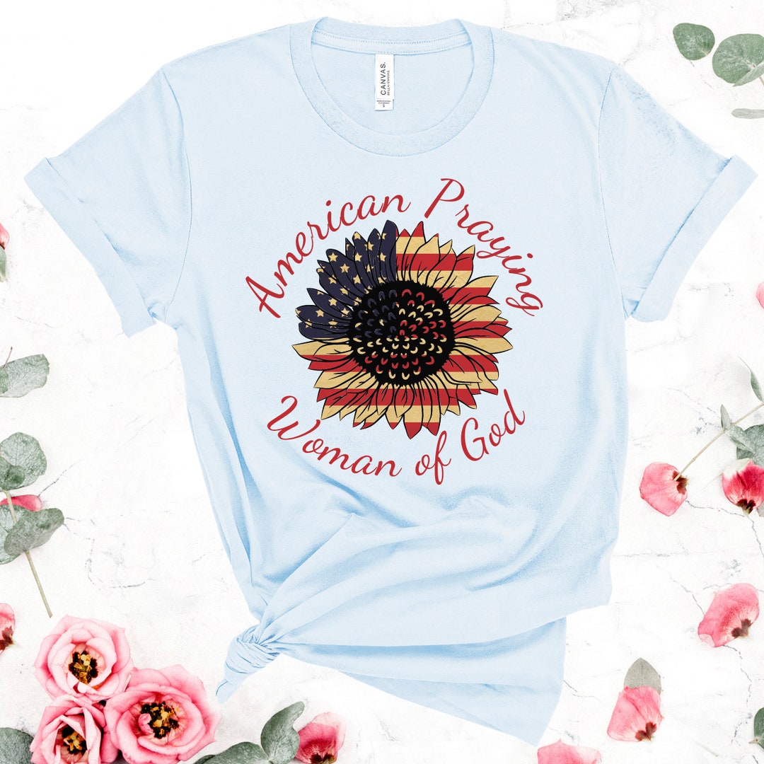 Fourth of July Sunflower Tee, Christian Women's 4th of July T-shirt ...