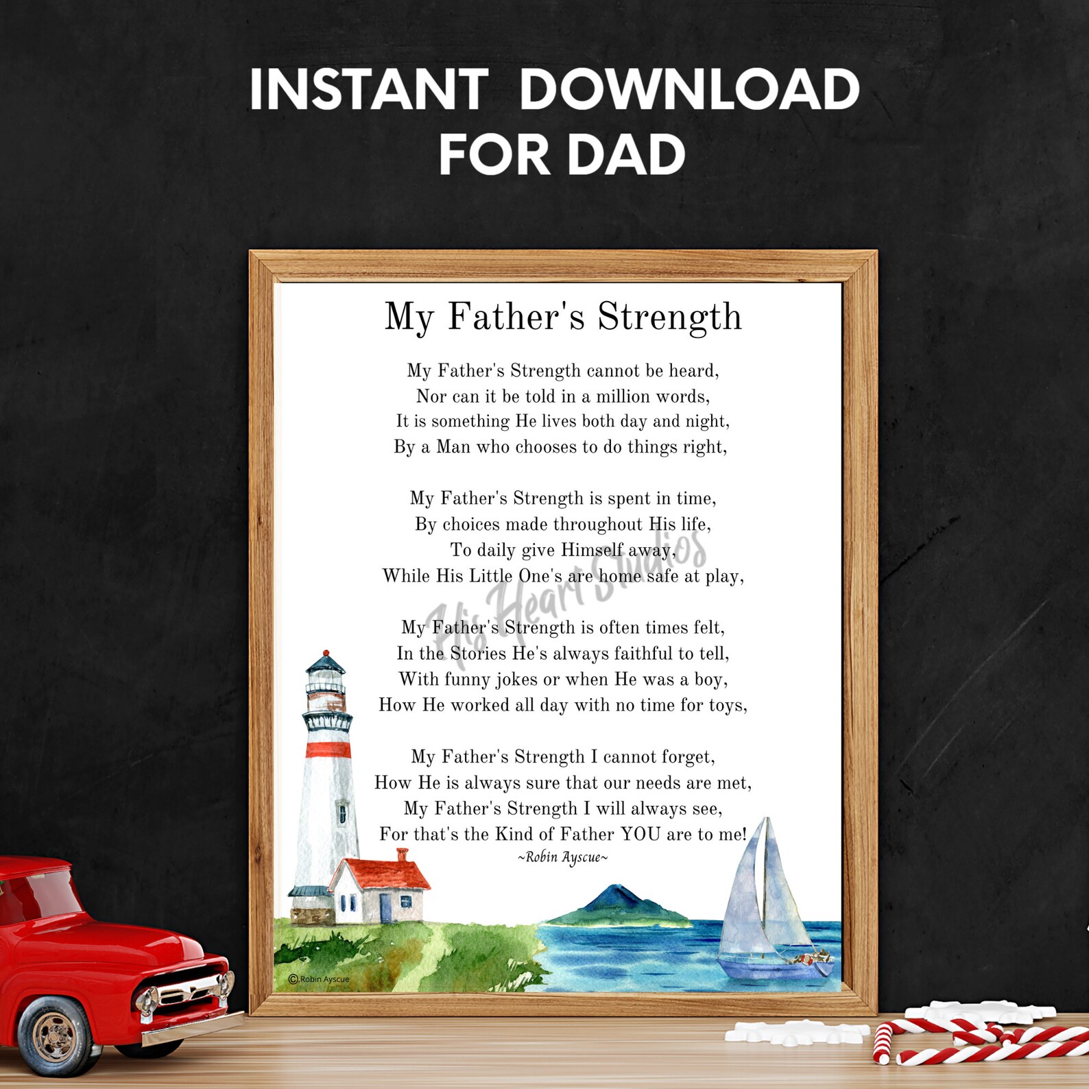 Fathers Poem Dad Sailing Gift Birthday Gift for Dad Etsy