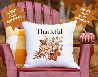 Fall Pillow, Cute Fall Pillow, Thankful Pillow, Gift for Fall Lover, Christmas Gift