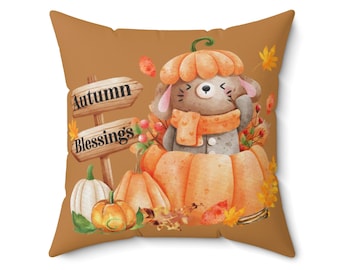 Fall Pillow, Cute Fall Pillow, Gift for Home, Christmas Gift