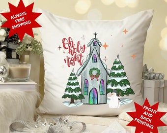Christmas Pillow, Nativity Pillow, Oh Holy Night Pillow