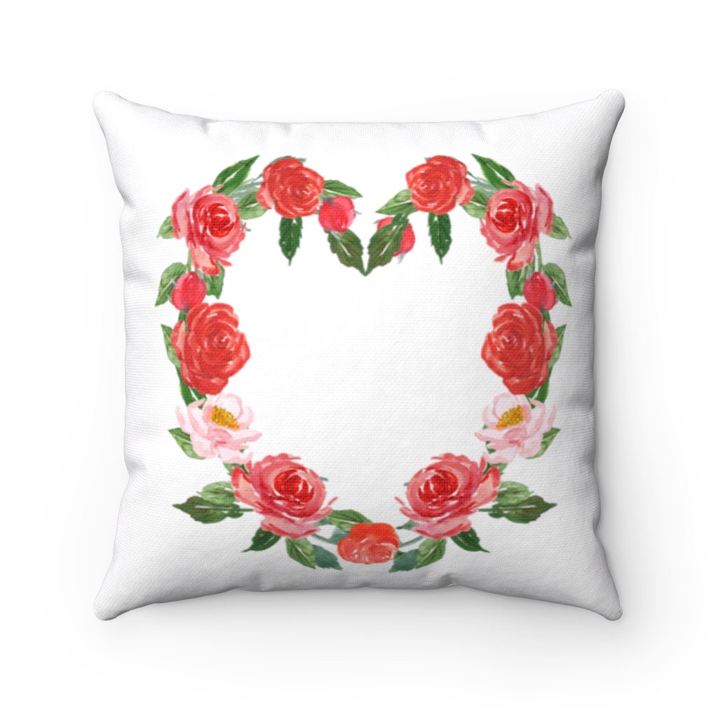 Floral Heart Christian Pillow Rose Pillow Farmhouse Decor - Etsy