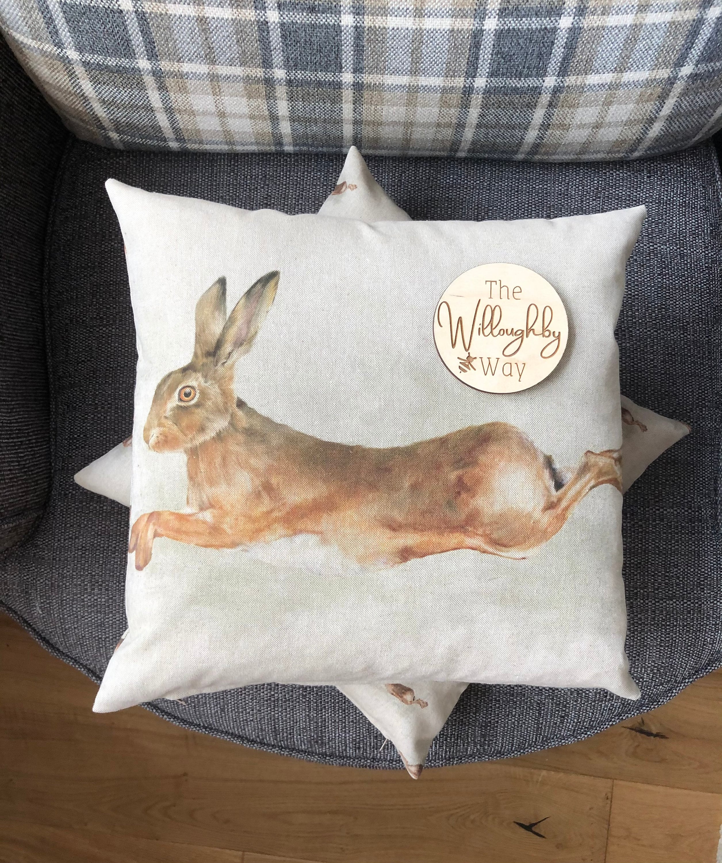 Leaping Hare Cushion Hares Rabbit Farmhouse Country Cottage Etsy UK