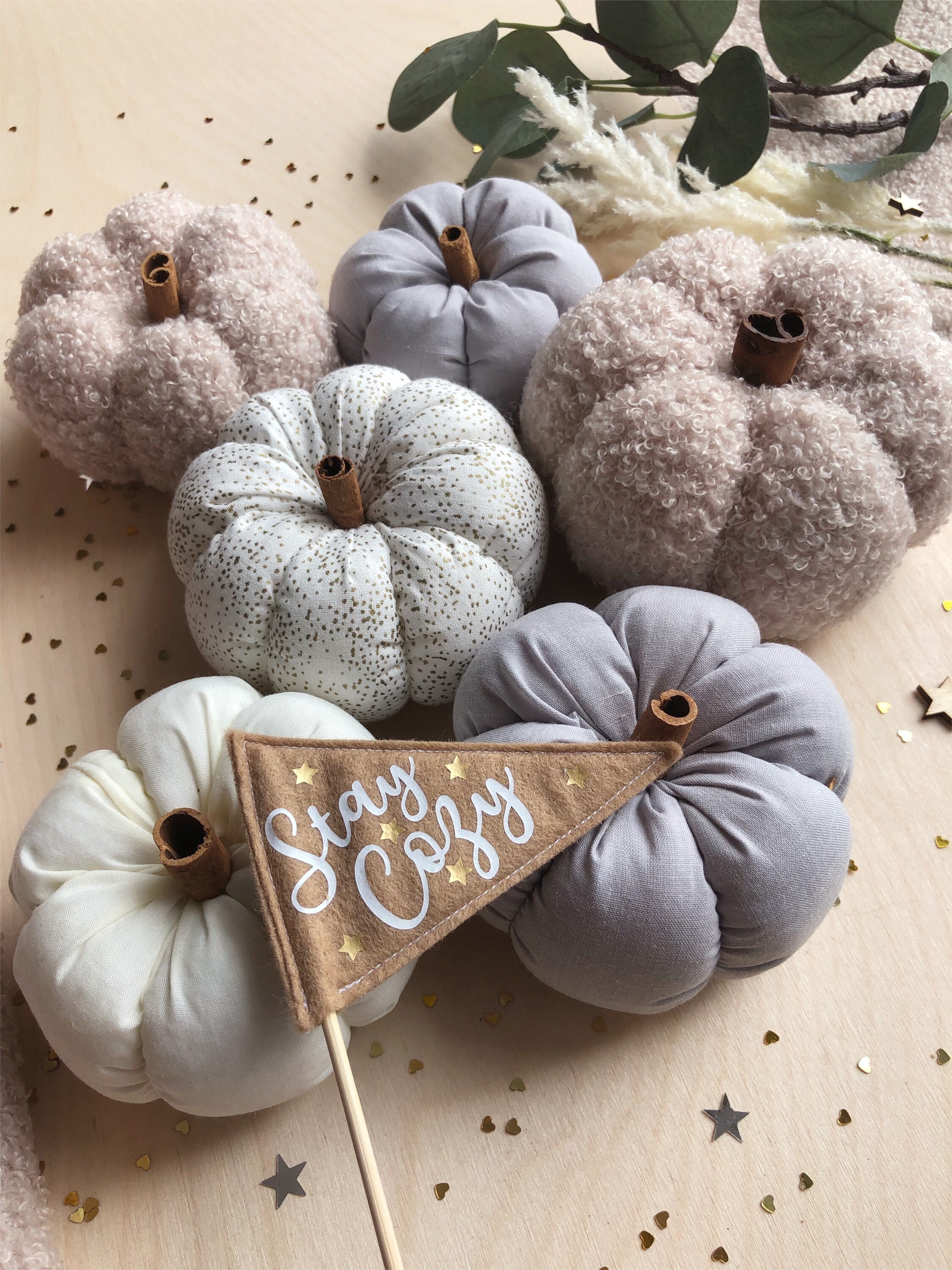 Boucle Fabric Pumpkins / Autumn Pumpkins Etsy UK