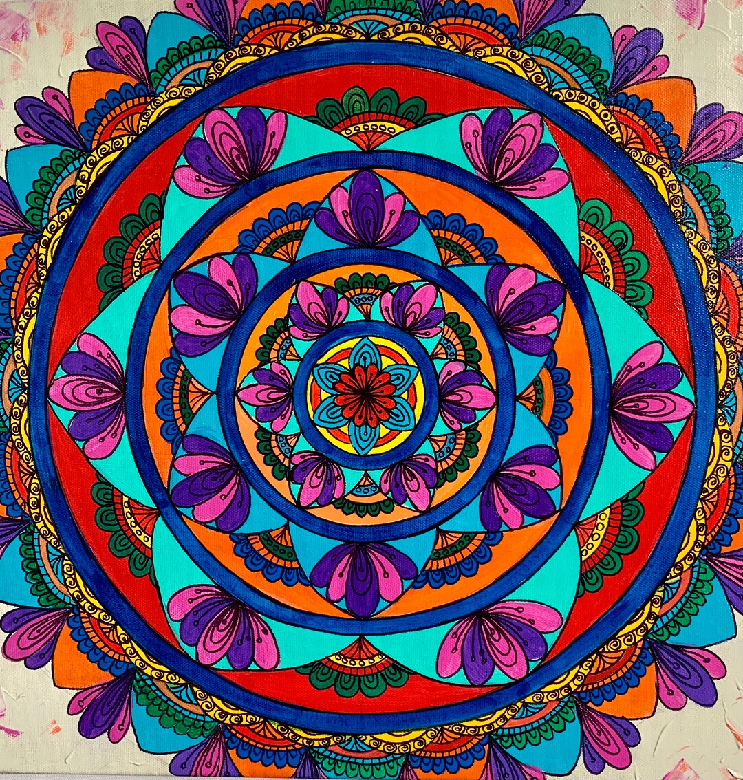 Mandala Acrylic Painting Etsy Mandala Acrylic Painting Etsy
