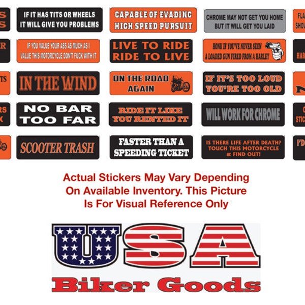 Biker Motorcycle Helmet Stickers 25 Pack