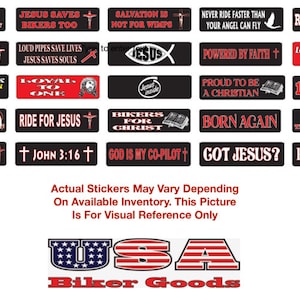 Religious Motorcycle Helmet Stickers 25 Pack