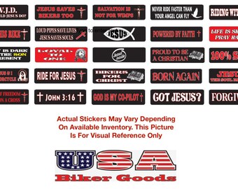 Religious Motorcycle Helmet Stickers 25 Pack