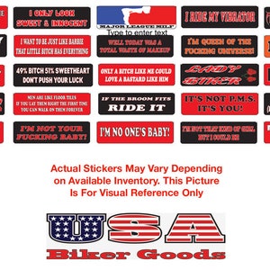 Popular Womens Sayings Motorcycle Helmet Stickers - 25 Pack