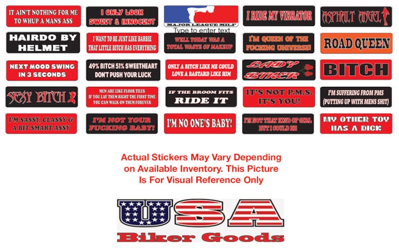 Popular Womens Sayings Motorcycle Helmet Stickers - 25 Pack