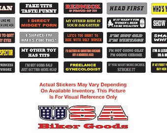 Mens Motorcycle Helmet Stickers 25 Pack