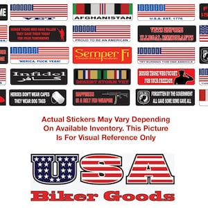 Military / Patriotic Motorcycle Helmet Stickers 25 Pack
