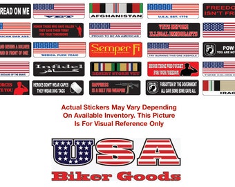 Military / Patriotic Motorcycle Helmet Stickers 25 Pack