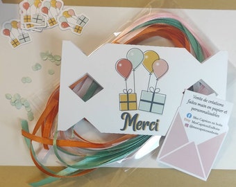 Birthday kit - set of 6 candy boxes for guests with confetti