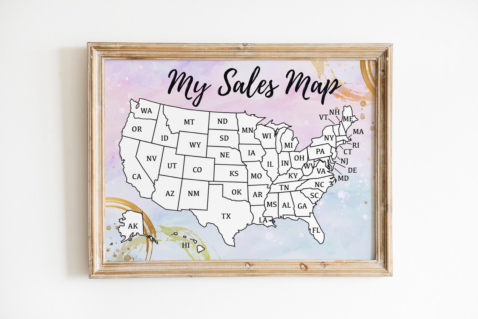 Printable Sales Map for tracking Sales in the USA Instant | Etsy