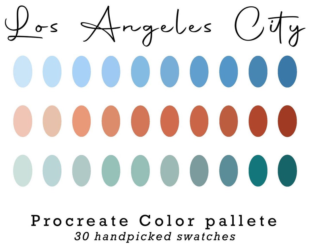Procreate Color Palette Los Angeles Swatches Digital Etsy