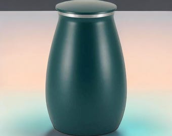 Teal Matte Aluminum Pet Cremation Urn – Personalized Pet Memorial with Engraving