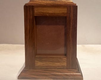 Rosewood Vertical Pet Photo Urn and Frame | Personalized Memorial Urn