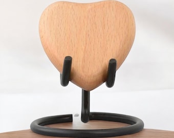 Personalized Light Wood Heart Cremation Keepsake | Pet Memorial Urn