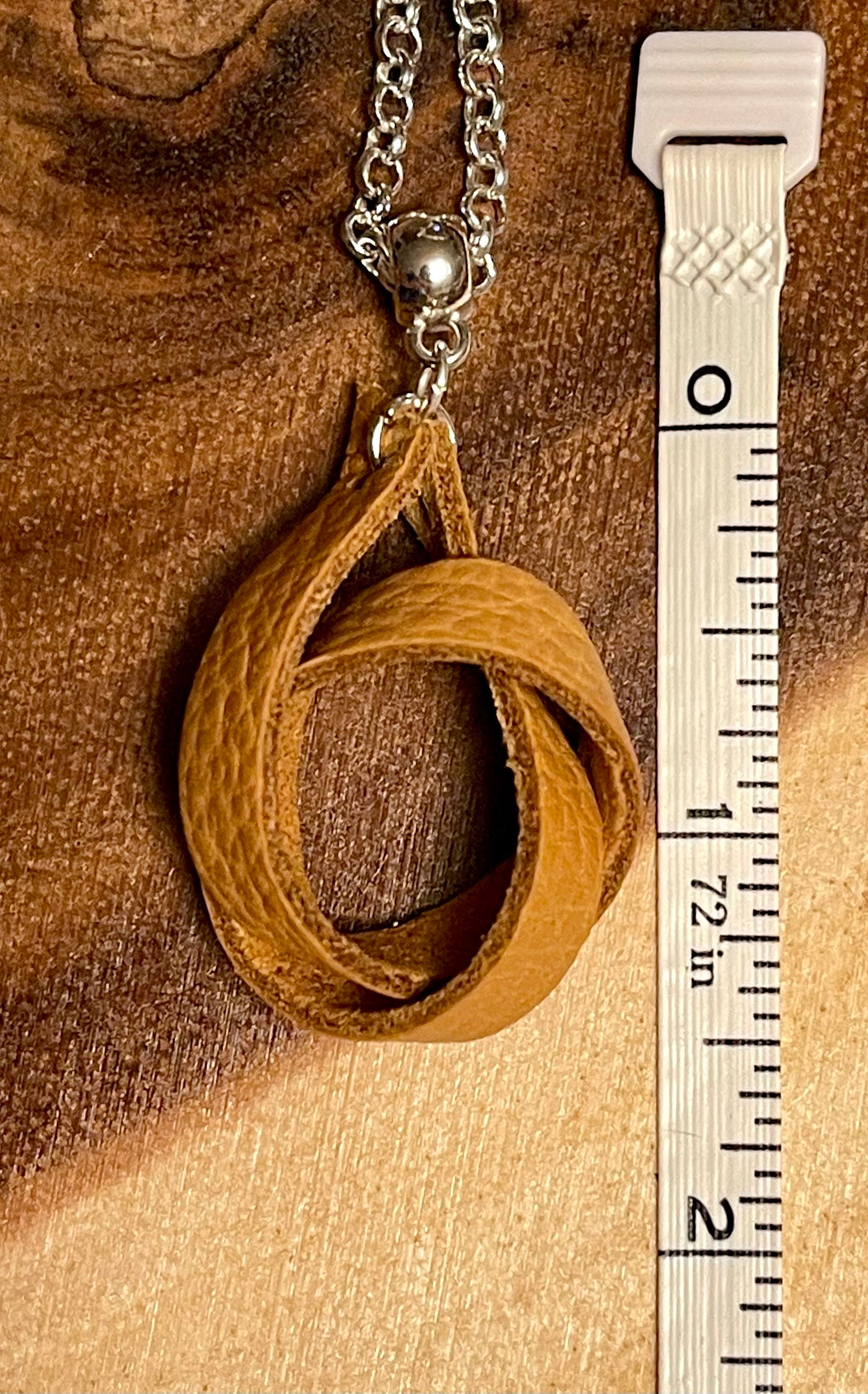 Leather Knot Necklace Leather Jewelry Silver Necklace Boho Jewelry