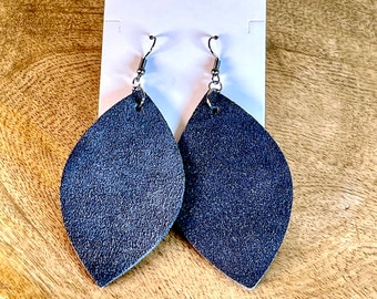 Dangle Grey Leather Earrings | Natural Leather | Grey | Drop Earrings | Boho Inspired | Country Flare | Gifts | Handmade | Colorado