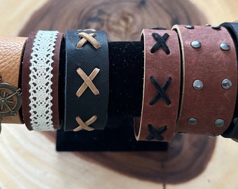 Leather Cuff Bracelets| Men and Women | Country | Bohemian Jewelry | Leather Jewelry | Western Wear | Leather Jewelry