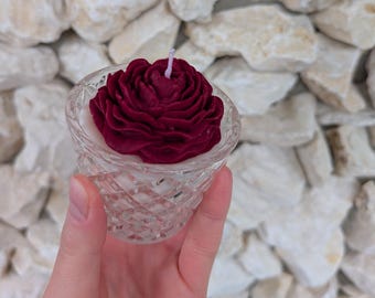 Kerze "Roses are Red" im Glas