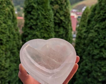 Selenit Schale in Herzform