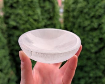 Selenite Crystal Bowl, Jewelry & Stone Holder, Home Decor