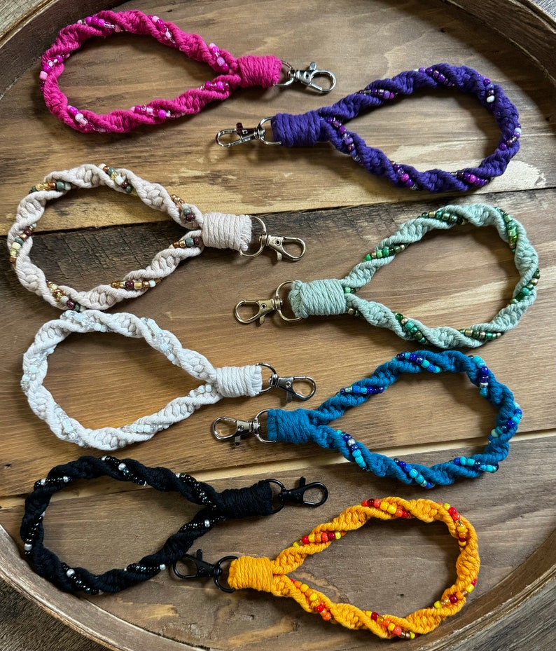 Fnb Rope Key Holder Beaded Wristlet Keychain Key Fob Holder - Etsy