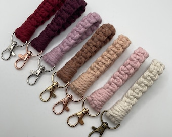 Mini Wristlet for Keys , Keychain, key fob keychain, wristlet keychain , Braided Key Fob , Teacher Gift , Macrame Wristlet, Bridesmaid Gifts