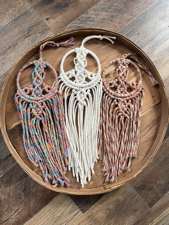Peace Sign Dream Catcher , peace sign , Macrame Wall Hanging, Wall Decor , dorm decor, small handmade gift , hippie home decor, Easter Gift
