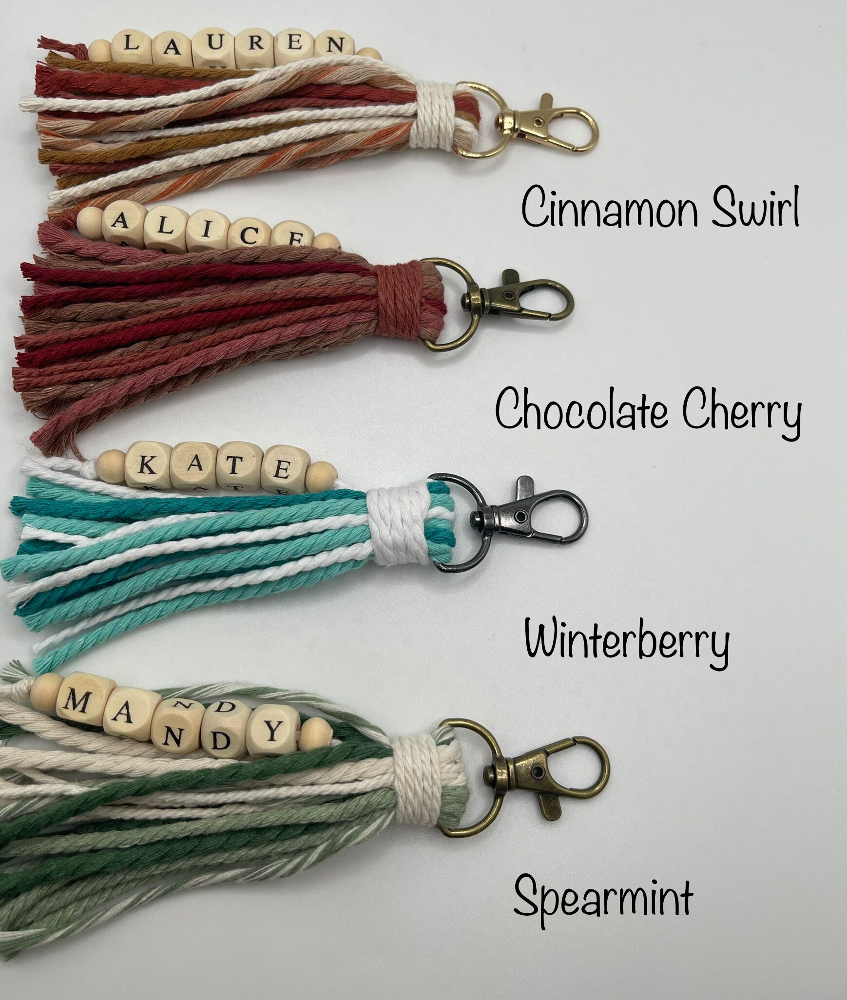 Small Gift Keychain Personalized Keychain, Purse Accessory , Small Gift , Macrame Keychain ...