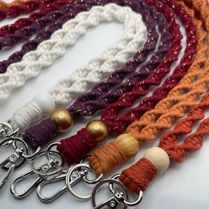 CUSTOMIZE! Macrame Lanyard , Beaded Lanyard , Handmade Gift , Custom Lanyard , Badge Holder, Key Holder , Teacher Lanyard, Christmas Gift