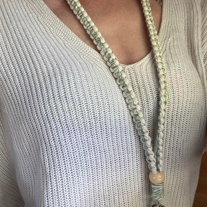 CUSTOMIZE! Two-Tone Macrame Lanyard , Handmade Gift , Custom Lanyard , Badge Holder, Boho Lanyard , keychain lanyard , Teacher Lanyard