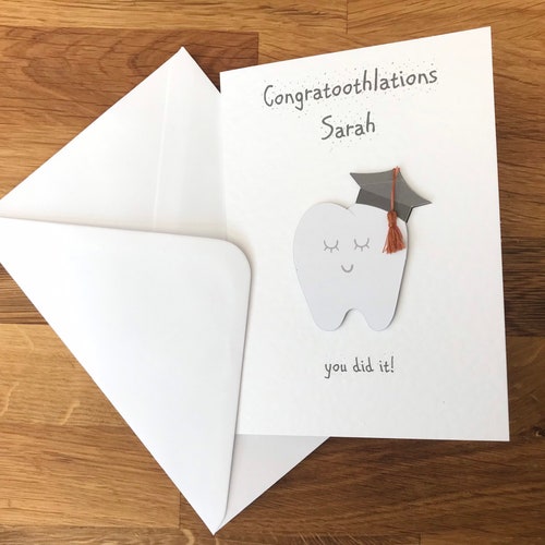 Personalised Dental Graduation Congratulations Card Passing Etsy
