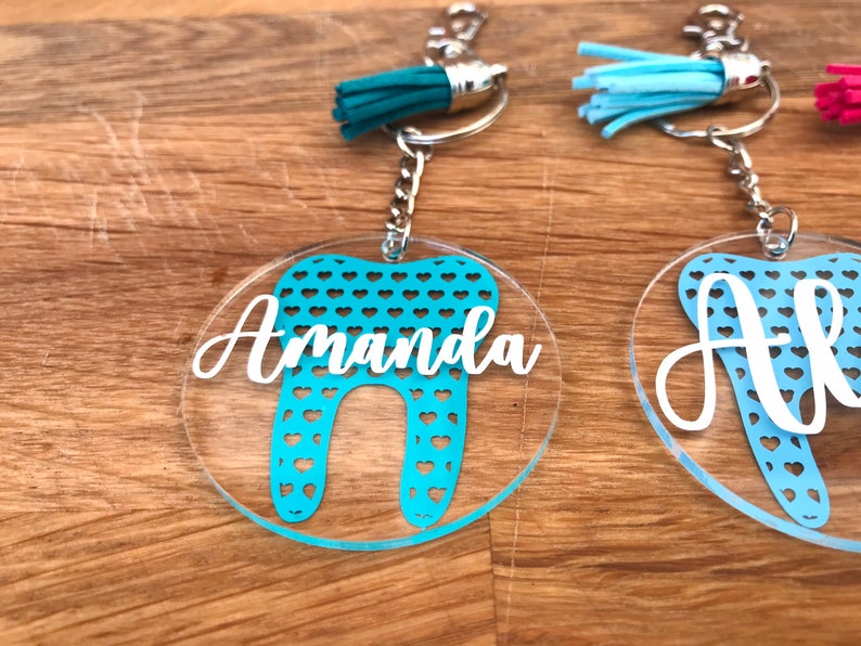 Personalised dental keyring dental nurse dental hygienist Etsy