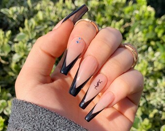 V Tip Nails Etsy