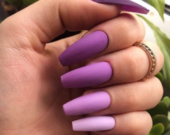 Purple Gradient Press On Nails