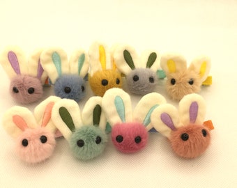 white bunny hairclips Bobby pins set of 2 perfect spring or easter accessory