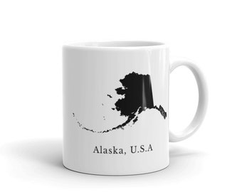 Alaska State Map Kaffeetasse, USA Keramikbecher