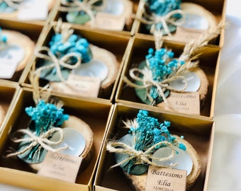 1-100 velas personalizadas hechas a mano para invitados de boda, regalo de agradecimiento a granel para fiesta de bautismo, baby shower, caja de cumpleaños rústica