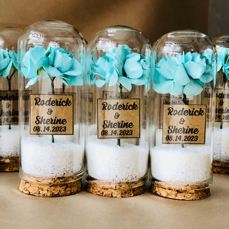 1-100Pcs Custom Bulk Return Gift Favor For Special Event, Baby Shower Bridal Engagement Personalized Mementos, Birthday Party Flower Glitter image 1