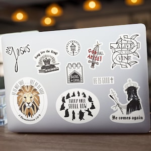 Christliche Aufkleber Großes 10er-Stickerpaket | King Jesus Mega Kollektion | Laptop Aufkleber, Wasserflasche Aufkleber
